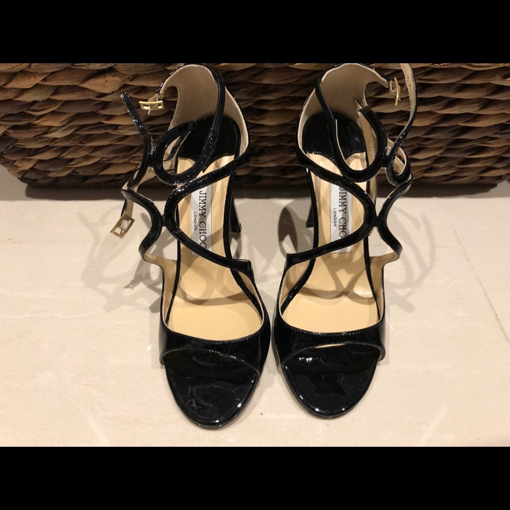 Patent black leather Jimmy Choo